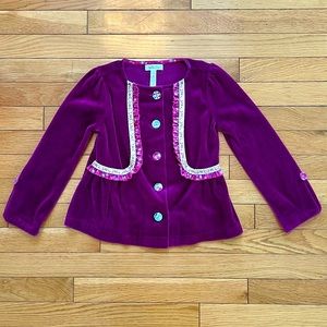 💕Size 4 gorgeous Matilda Jane Joslyn Purple Velvet Jacket!